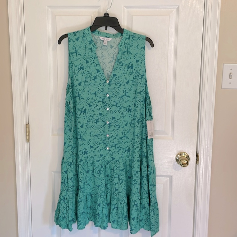 Nine West Green tie dye size XLarge sleeveless sundress, NWT